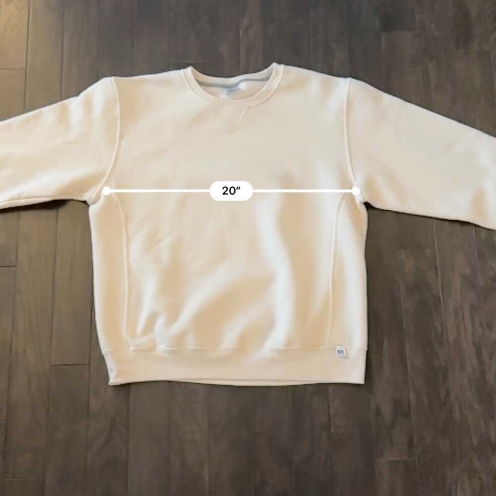 Russell Athletic Cream Crewneck Large Men's Sweatshirt - Picture 7 of 9
